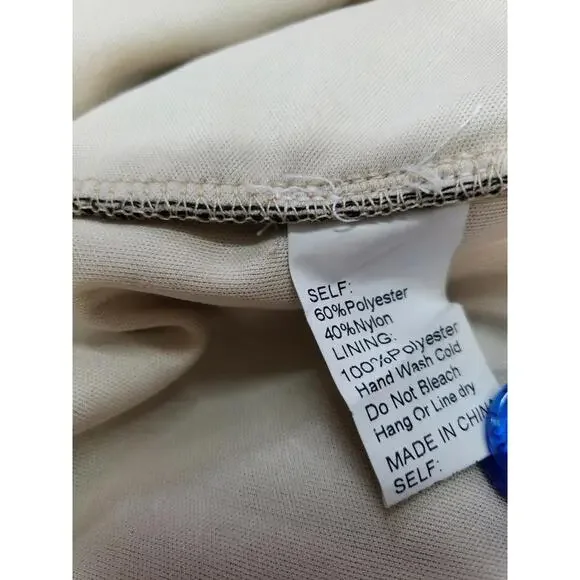 Trac High Neck Fit & Flare Nude Black Lace Laywred Dress Woman's Size M #CB5 - Picture 8 of 9